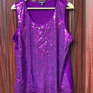 Purple sequined tank top